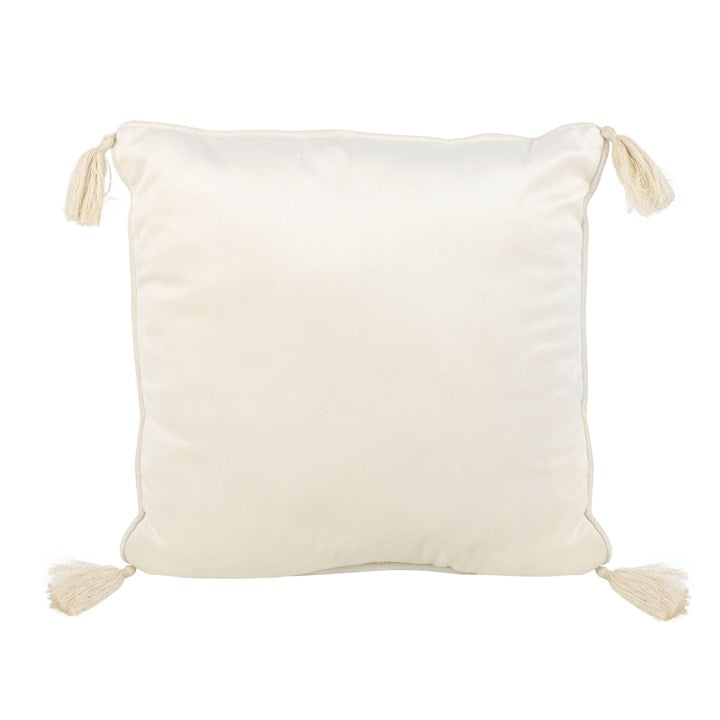 Off White Square Astrology Wheel Cushion