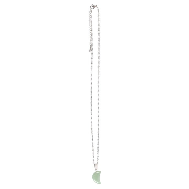 Aventurine Crystal Moon Necklace with Card
