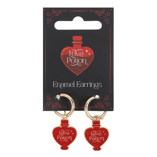 Love Potion Earrings – Enamel Bottle Charms