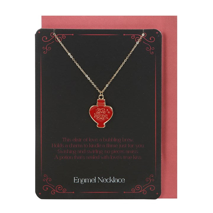 Love Potion Enamel Necklace with Card
