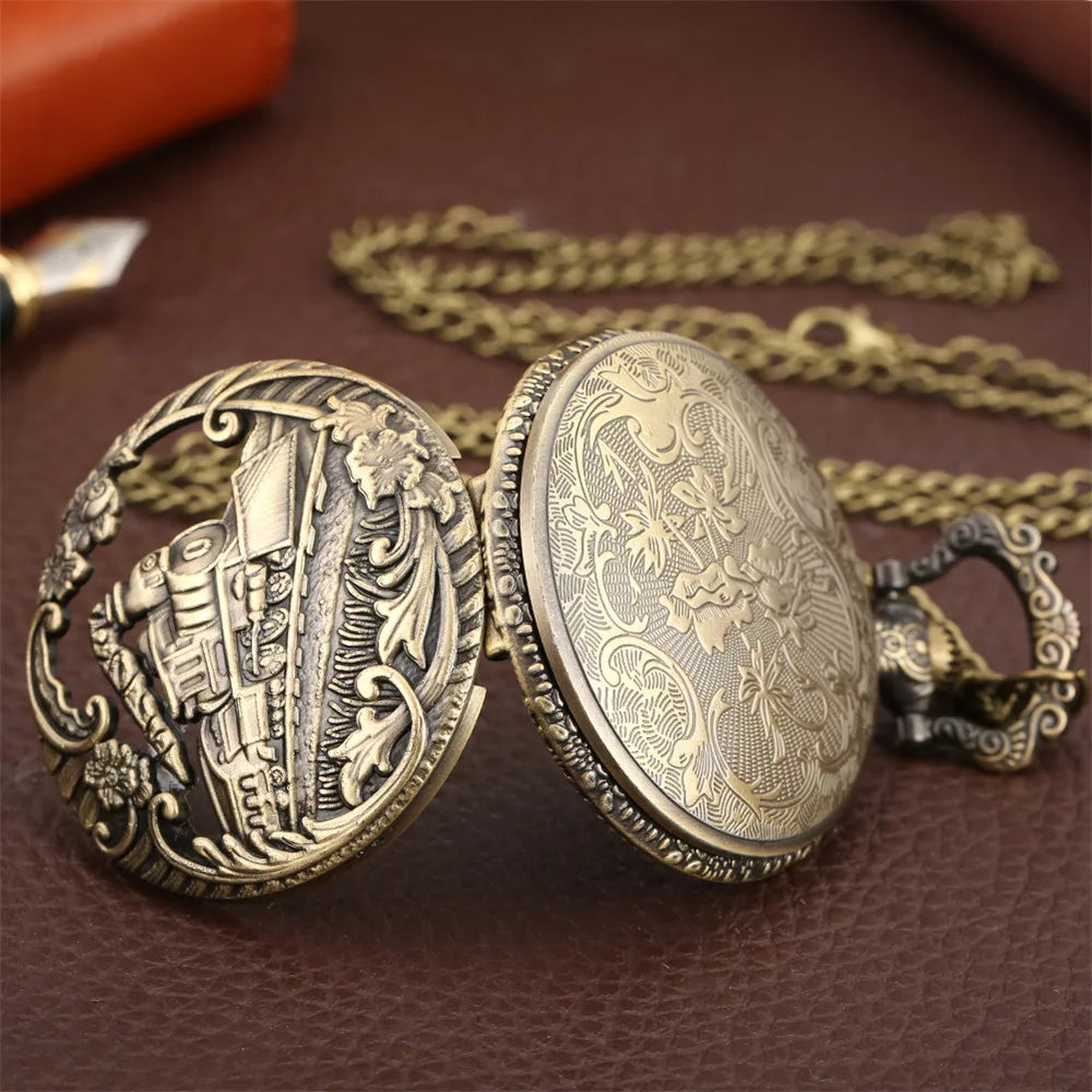Steampunk Train Pocket Watch