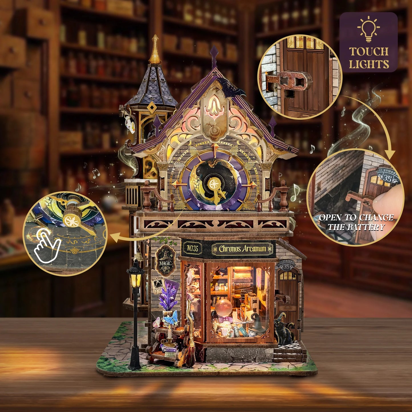 NEW DIY Wooden Time Magic Club Figurines Miniatures