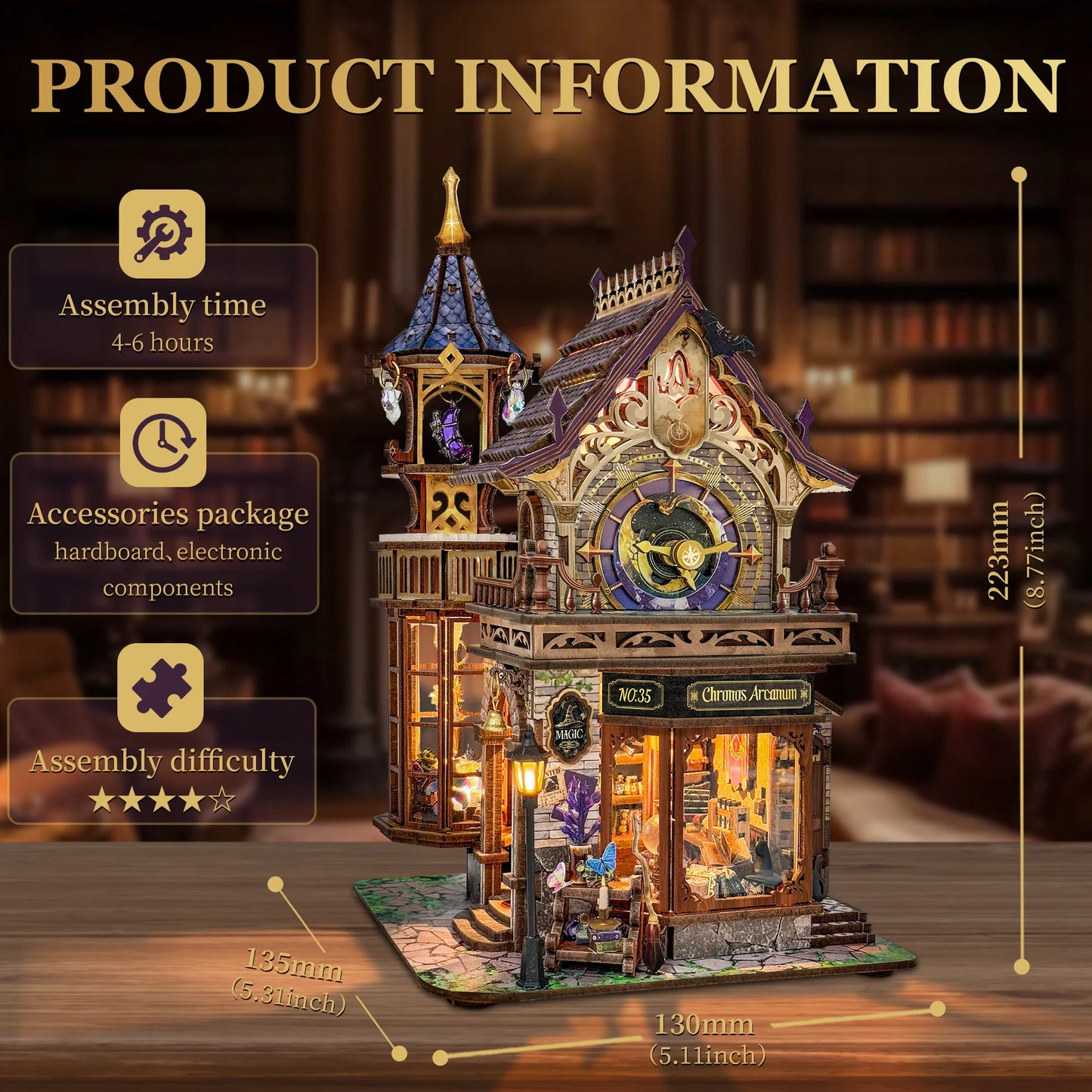 NEW DIY Wooden Time Magic Club Figurines Miniatures