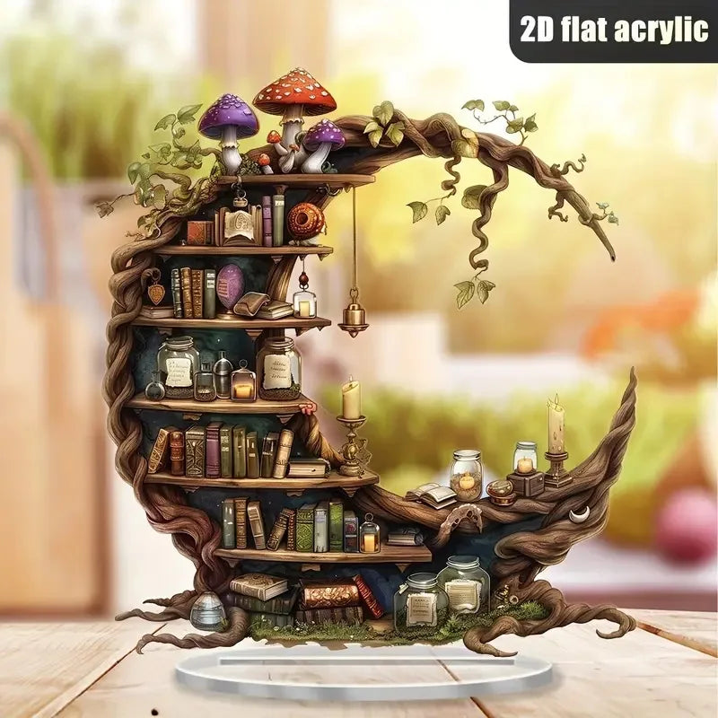 Crescent Shaped Decorative Bookcase Design