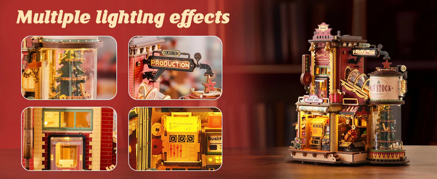 3D Wooden Music Box Christmas Dream Gift Factory