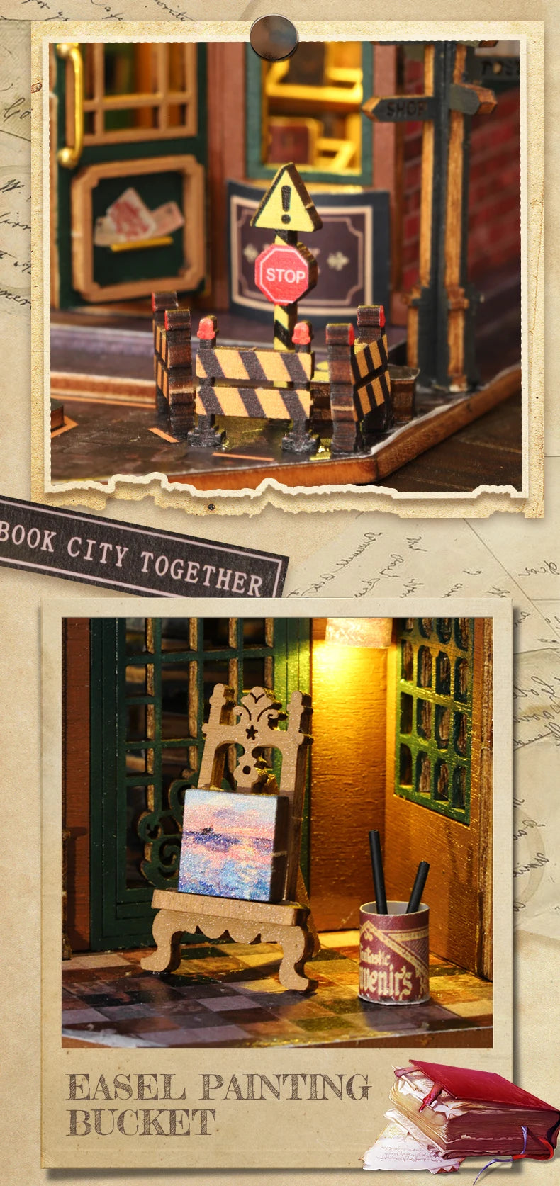 DIY Wooden Miniature Magic Twilight Book Shop