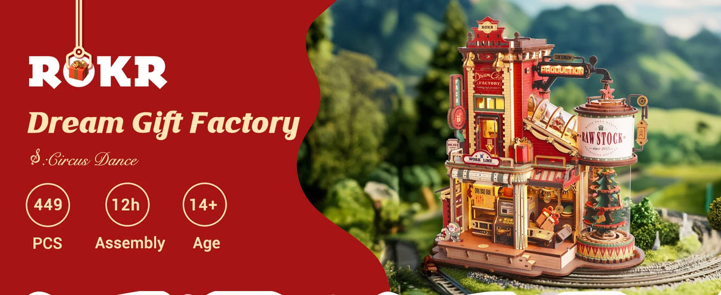 3D Wooden Music Box Christmas Dream Gift Factory