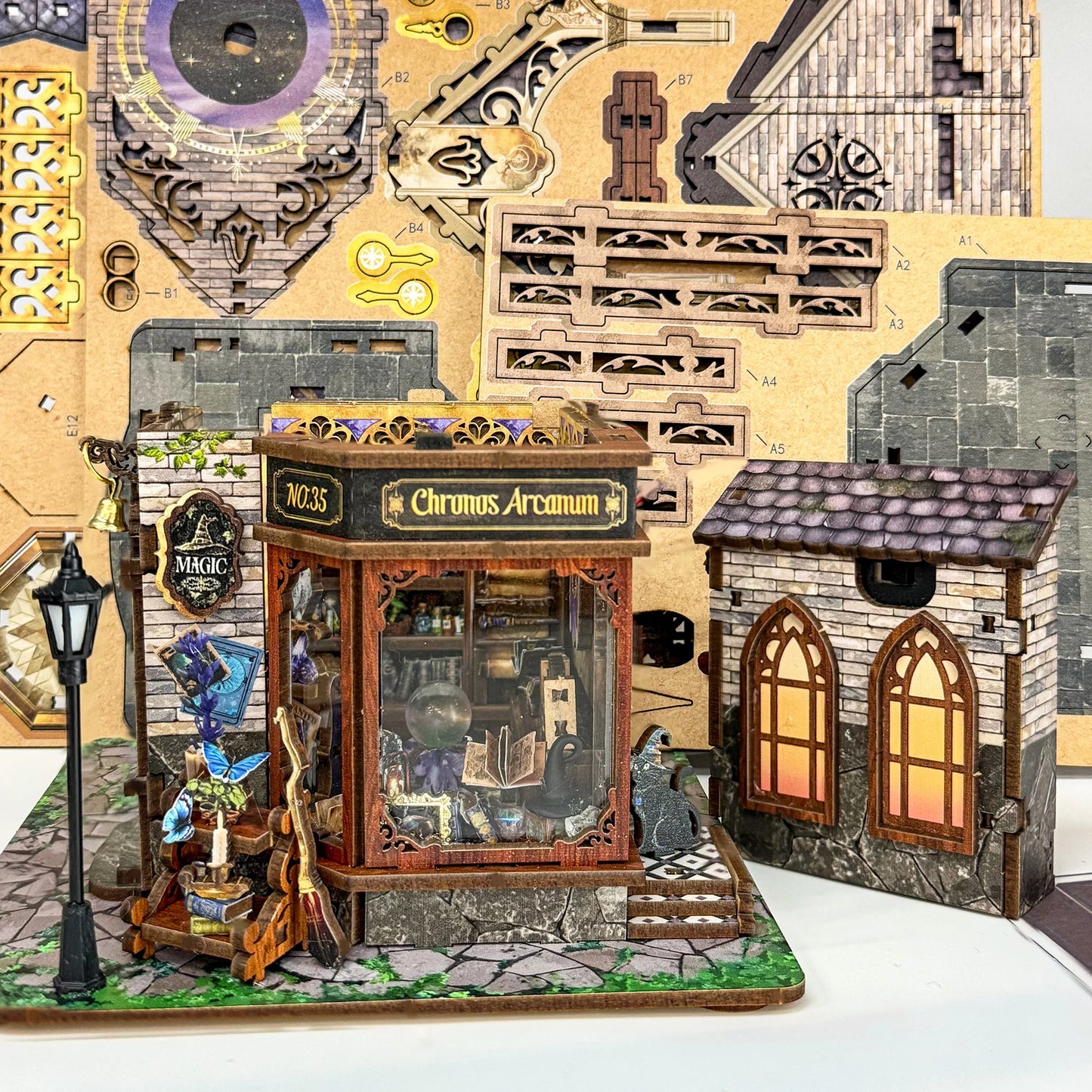 NEW DIY Wooden Time Magic Club Figurines Miniatures