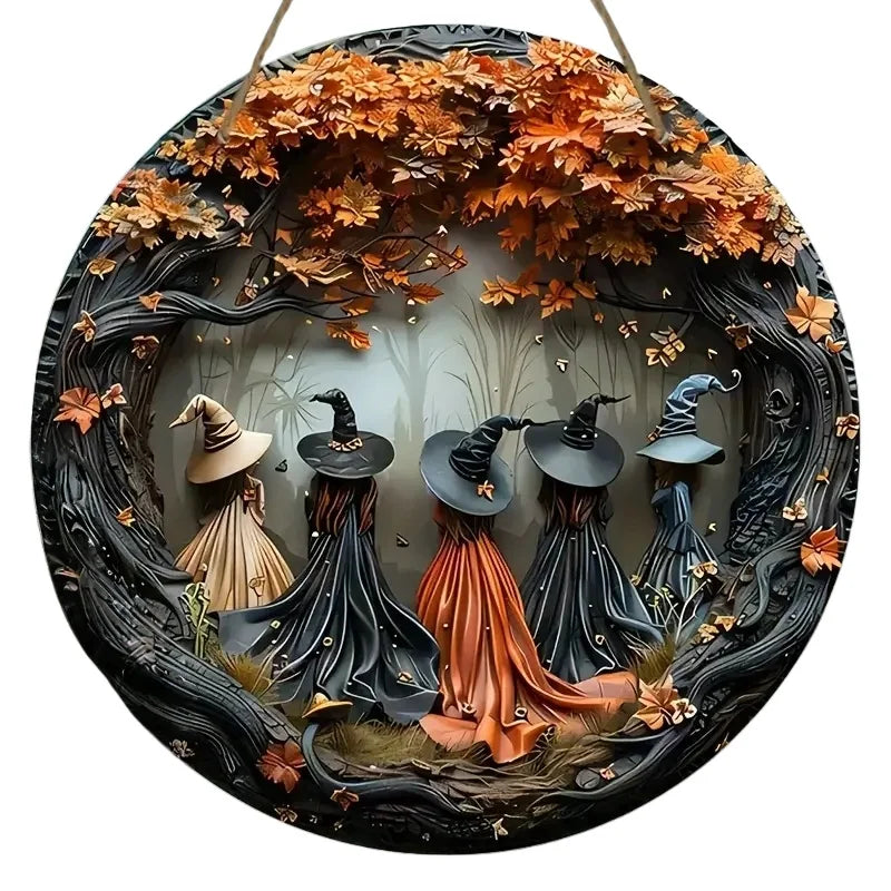 Exquisite 2D Witches and Autumn Leaves