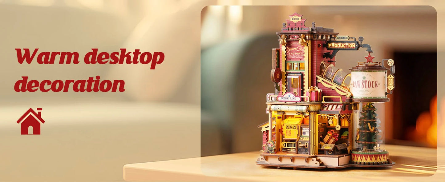 3D Wooden Music Box Christmas Dream Gift Factory
