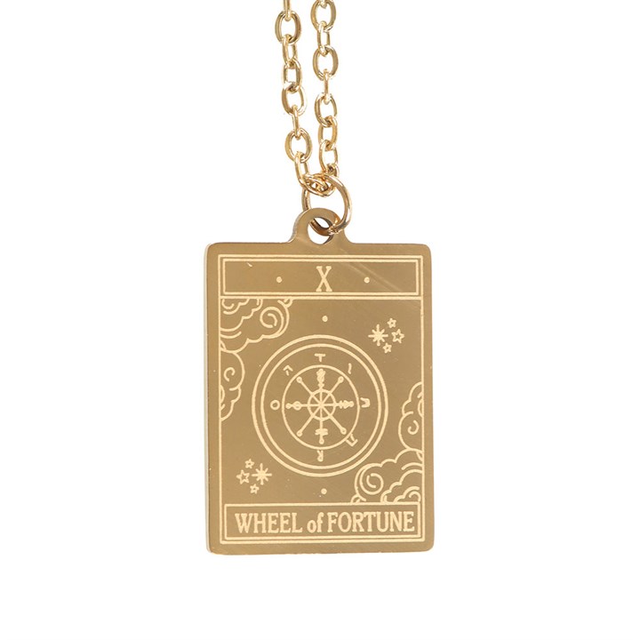 The Wheel of Fortune Tarot Necklace with Card