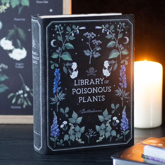Book-shaped storage box with Library of Poisonous Plants cover