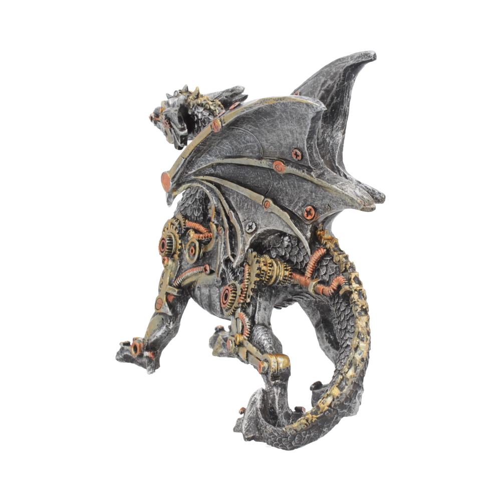 Back view showing dragon’s tail and mechanical features