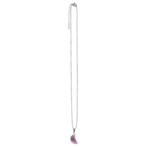 Amethyst Crystal Moon Necklace with Card