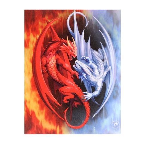 Fire and Ice Dragon Canvas Wall Art