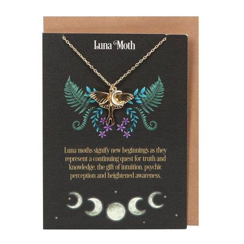 Luna Moth Necklace with Greeting Card
