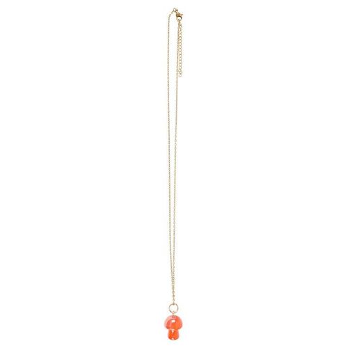 Orange Aura Mushroom Necklace with Card