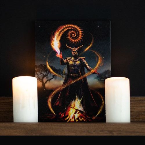 Fire Element Wizard Canvas Wall Art