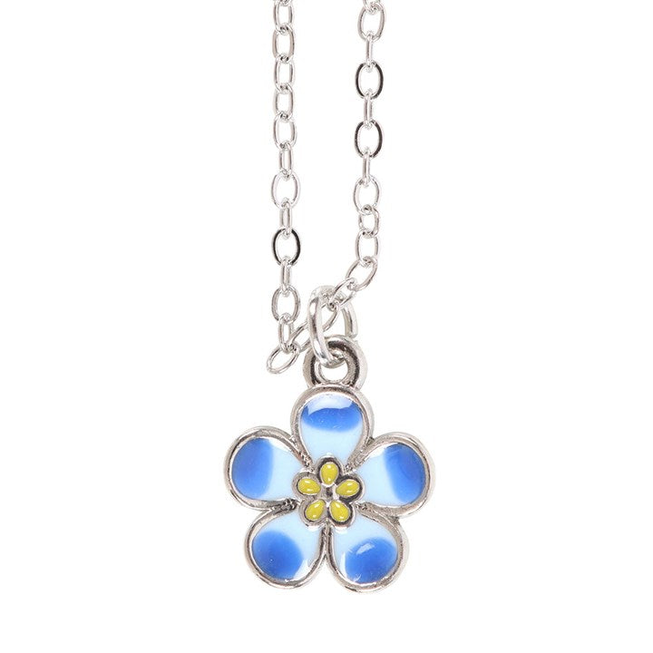Forget-Me-Not Flower Necklace with Card