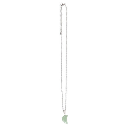Aventurine Crystal Moon Necklace with Card