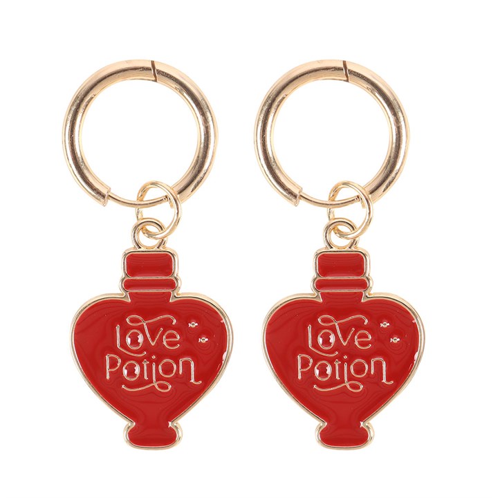 Love Potion Earrings – Enamel Bottle Charms