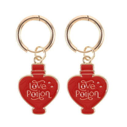 Love Potion Earrings – Enamel Bottle Charms