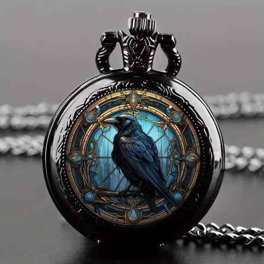 Miniature Black Crow Pocket Watch
