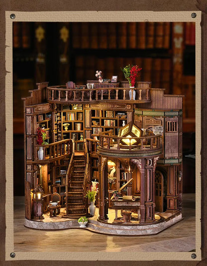DIY Wooden Dreamy Book Hall Cottage Figurines Miniatures