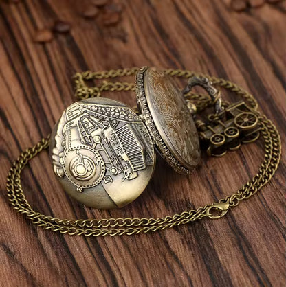 Steampunk Train Pocket Watch