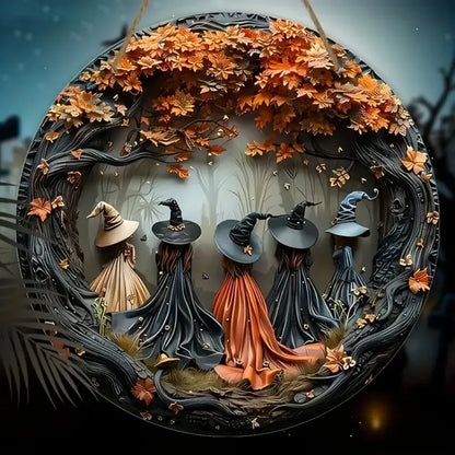 Exquisite 2D Witches and Autumn Leaves