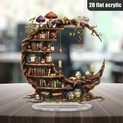Crescent Shaped Decorative Bookcase Design