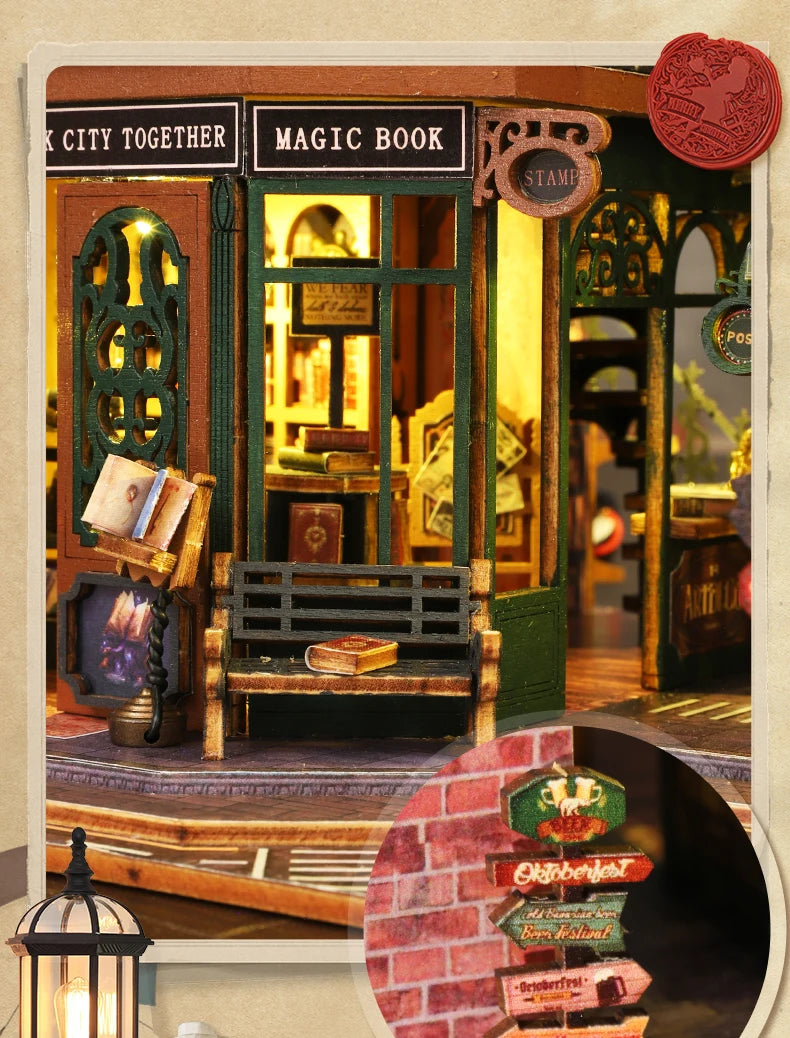 DIY Wooden Miniature Magic Twilight Book Shop