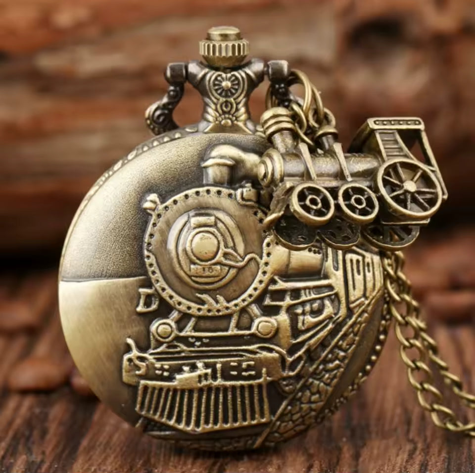 Steampunk Train Pocket Watch