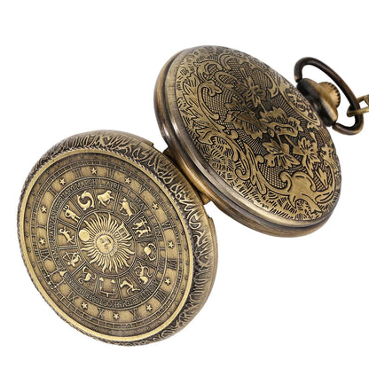 Zodiac Wheel Pocket Watch