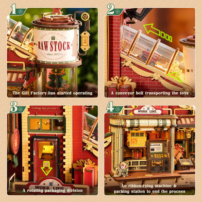 Dream Gift Factory 3D Wooden Puzzle Christmas Gifts with Light and Music