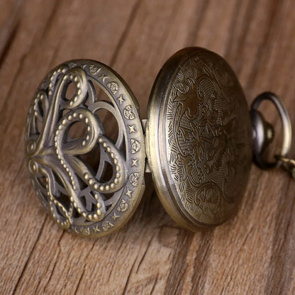 Steampunk Hollow Octopus Pocket Watch