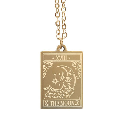 The Moon Tarot Necklace with Card