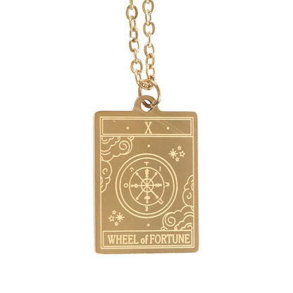 The Wheel of Fortune Tarot Necklace with Card