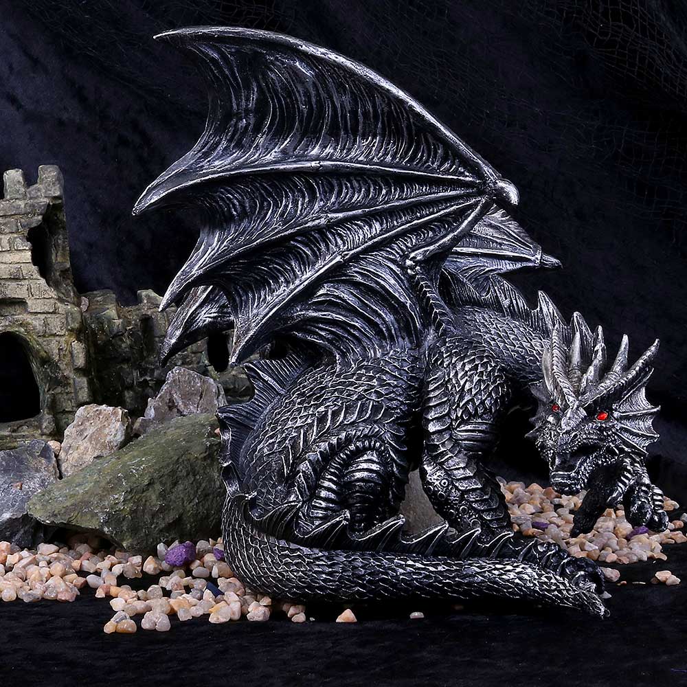  detailed dragon figurine with a dark background