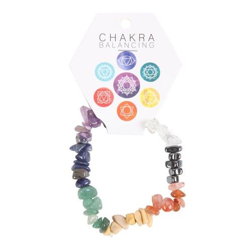 Crystal healing bracelet representing the seven chakras