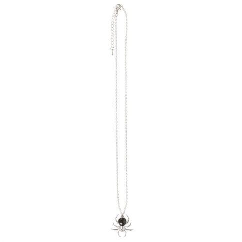 Obsidian Spider Pendant Necklace
