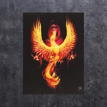 Hooded woman with rising phoenix canvas by Anne Stokes