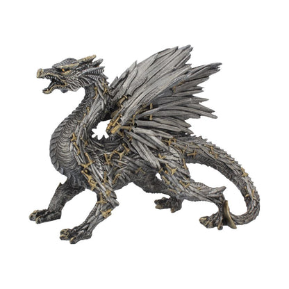 Large Swordwing dragon figurine made of blades and golden sword handles