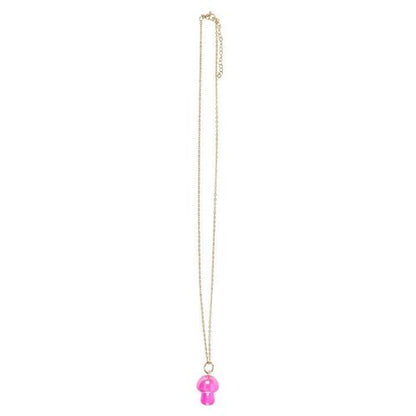Pink Aura Crystal Mushroom Necklace with Card
