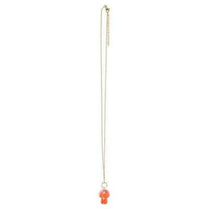 Orange Aura Mushroom Necklace with Card