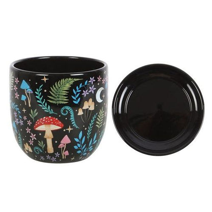 Enchanted Forest Ceramic Plant Pot with Saucer